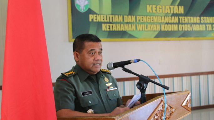 Tim Pusterad Melaksanakan Puldata Litbang Standarisasi Ketahanan Wilayah TA. 2023 Di Makodim 0105/Abar