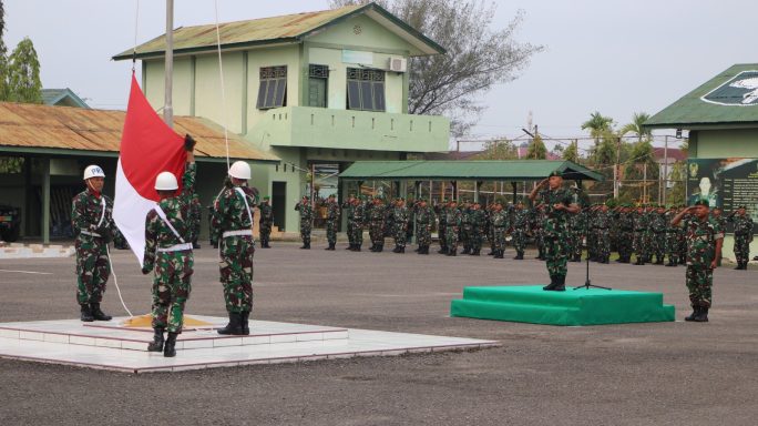 Pupuk Jiwa Nasionalisme, Kodim 0104/Atim Gelar Upacara Mingguan Secara Rutin