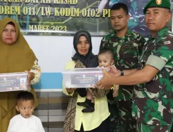 Kodim 0102/Pidie Salurkan Bantuan Dari Kasad Untuk Anak Penderita Stunting