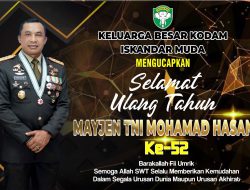 KELUARGA BESAR KODAM ISKANDAR MUDA  Mengucapkan  Selamat Ulang Tahun Ke 52 th. Mayjen TNI Mohamad Hasan .