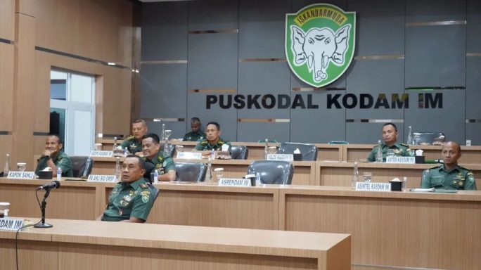 Pangdam IM Ikuti Vicon Seminar Akhir Dikreg XLIX Sesko TNI
