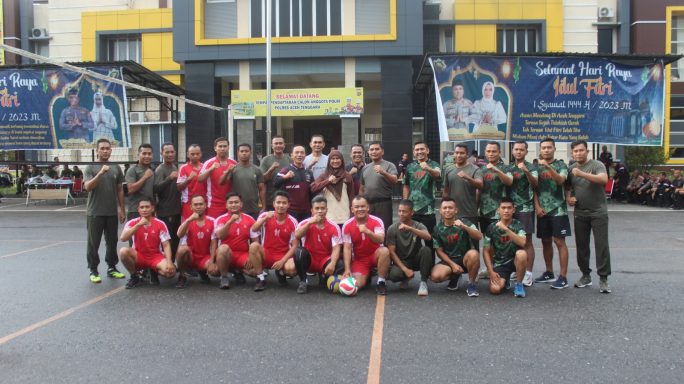 Sinergitas TNI Polri Dan Kejaksaan Olah Raga Bola Voli Bersama