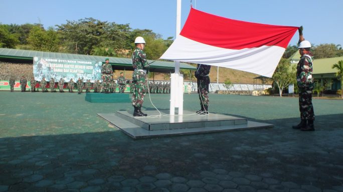 Tingkatkan Disiplin Jiwa Patriot Prajurit, Kodim 0117/Aceh Tamiang Gelar Upacara Bendera
