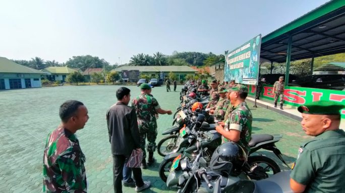 Kasdim 0117/Aceh Tamiang Pimpin Pengecekan Dan Pemeriksaan Kendaraan Dinas Para Anggota