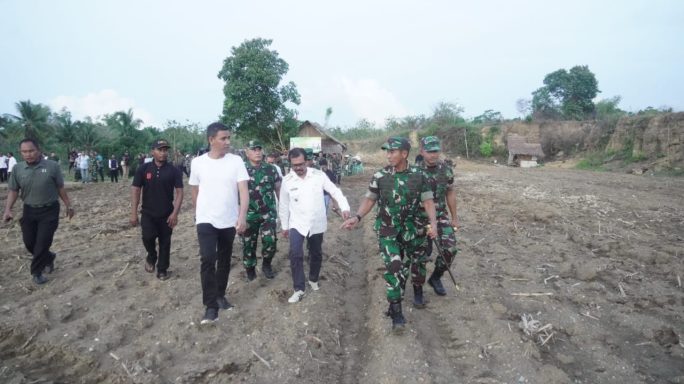 Pangdam IM meninjau lahan I’M Jagong di Wilayah Kec. Sawang Kab. Aceh Utara.