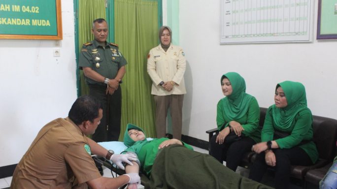 Korem 012/TU Memperingati HUT ke-61 Dengan Kegiatan Donor Darah
