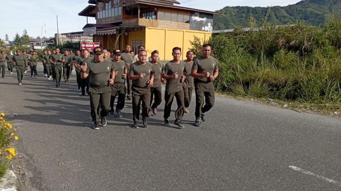 Jaga Kebugaran: Prajurit Kodim 0119/BM, Senam SKJ – 88 dan Lari Jalanan