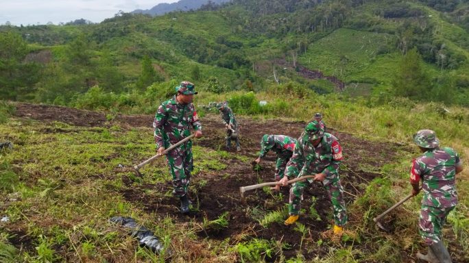 Mamfaatkan Lahan Tidur, Kodim 0106/Ateng Perkuat Ketahanan Pangan