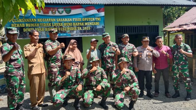 Dandim 0102/Pidie Dampingi Tim Wasev Mabes TNI Tinjau Lokasi Opster TNI di Kecamatan Titeu