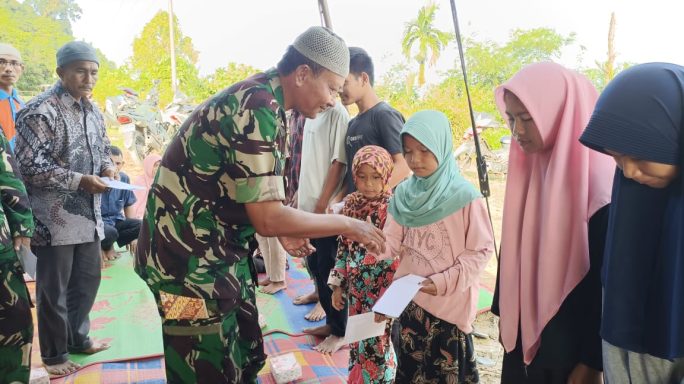 TMMD Berjalan Lancar, Satgas Gelar Syukuran Dan Santuni Anak Yatim