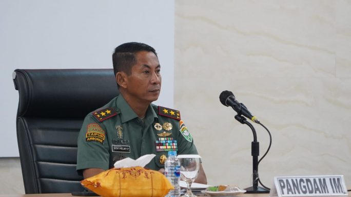 Pangdam IM pimpin Rapat Paparan Lattis Tingkat Tim Yonif 116/GS dan Paparan RGB Turnamen Karate serta Taekwondo Piala Pangdam IM TA 2023