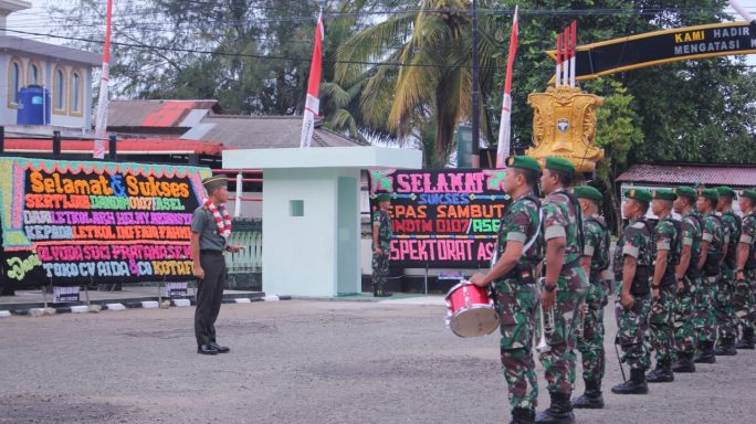 Sambut Dandim Baru Letkol Inf Faiq Fahmi, Kodim 0107/Aceh Selatan Gelar Tradisi Satuan Peneriman Warga Baru