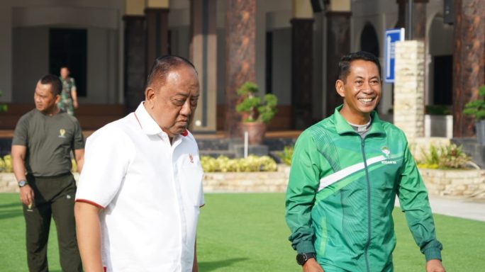 Pangdam IM menerima kunjungan Kerja Ketum Komite Olahraga Nasional Indonesia (KONI) Pusat Letjen TNI Purn Marciano Norman.