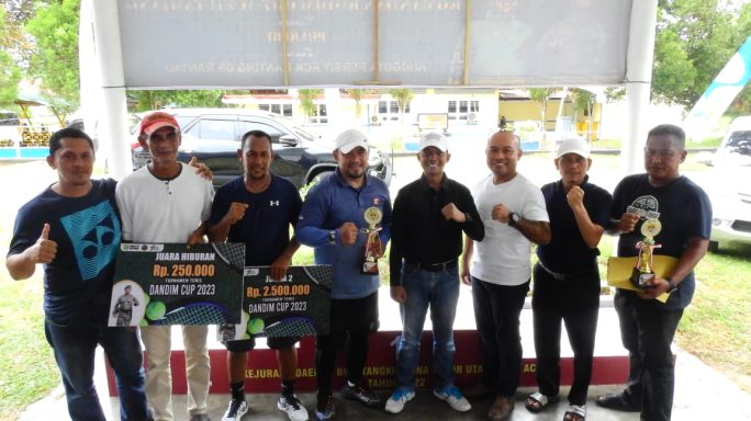 Dandim 0117/Aceh Tamiang Secara Resmi Tutup Turnamen Tennis Lapangan Dandim Cup II Dalam Rangka Hut RI ke – 78
