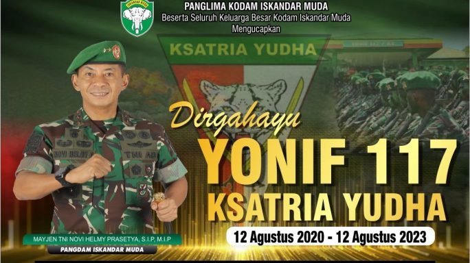 Dirgahayu Yonif 117/Ksatria Yudha 