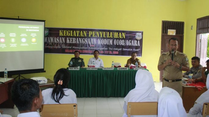 Satgas TMMD Reguler Ke – 117 Kodim 0108/Agara Laksanakan Wasbang Kepada Siswa SMA