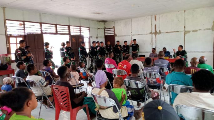 Ini Pesan Onduapi Tembutkalama kepada Anggota Satgas Pamtas Statis RI PNG Yonif RK 111/KB Di Wilayah Perbatasan Papua Selatan