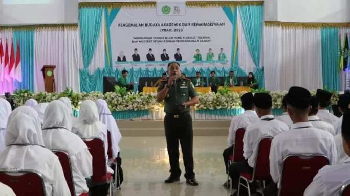Dandim Beri Pembekalan Wasbang kepada 850 Peserta PBAK Universitas IAIN