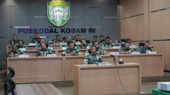 Pangdam IM Mengikuti acara Seminar Nasional Dalam Rangka HUT Ke-78 TNI Tahun 2023 Secara Virtual