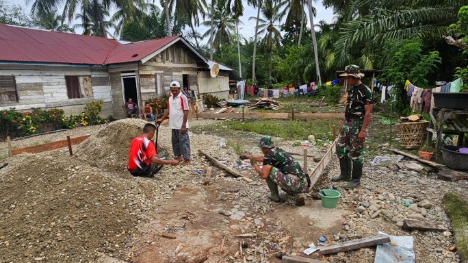 Hari kedua Pra TMMD ke 118 Kodim 0107/Asel, Sasaran Fisik Pengerjaan Pembukaan Jalan Langsung di Kebut
