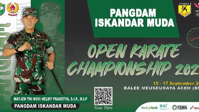Kodam IM Gelar Kejuaraan Karate Piala Pangdam Iskandar Muda tahun 2023.