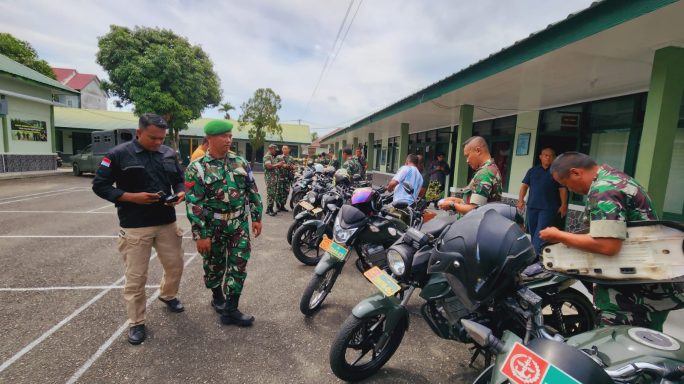 Budayakan Tertib Berlalulintas, Kelengkapan Kendaraan Dinas Kodim 0105/Abar Dicek Staf Intel Kodam IM