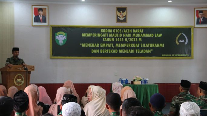 Kodim 0105/Abar Menggelar Kegiatan Peringatan Maulid Nabi Muhammad SAW