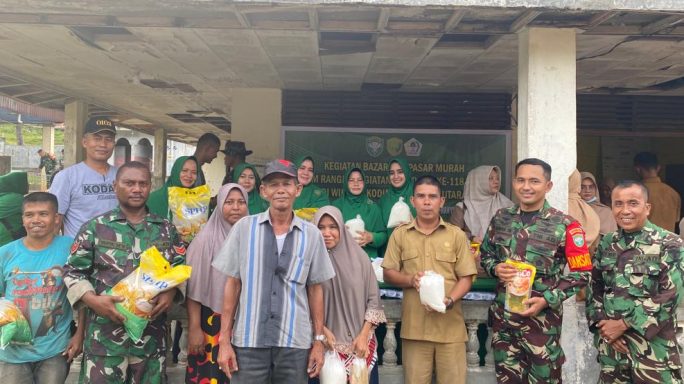 Warga Antusias Berbelanja Dipasar Murah TMMD Reg Ke 118 Kodim 0103/Aceh Utara
