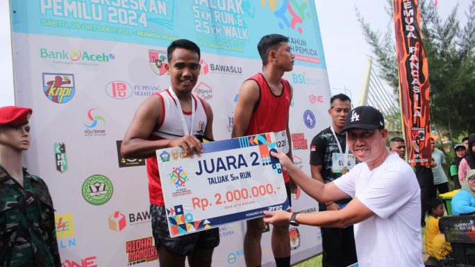 Bangga, Prajurit Kodim 0107/Asel Raih Juara Ajang Perlombaan Lari 5 K Dalam Acara Memeriahkan Hari Sumpah Pemuda ke 95