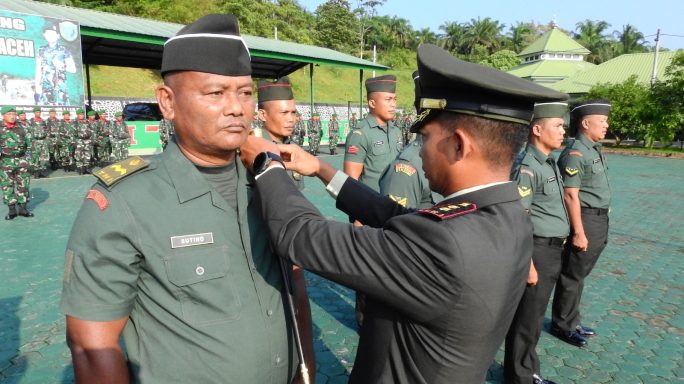 Dandim 0117/Aceh Tamiang Pimpin Upacara Korps Raport Kenaikan Pangkat