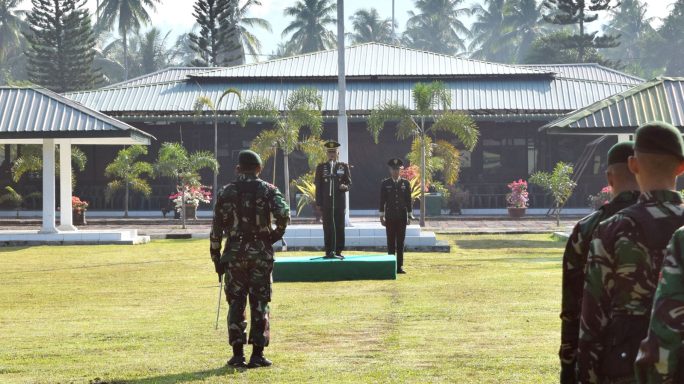 Prajurit Badak Hitam Yonif 113/JS Laksanakan Upacara Peringatan Hari kesaktian Pancasila 1 Oktober 2023.