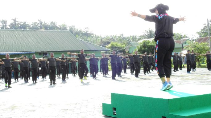 HUT TNI Ke-78, Kodim 0117/Aceh Tamiang Gelar Senam SKJ 88