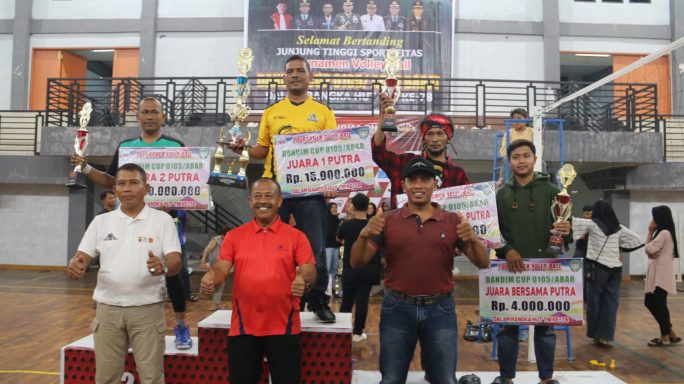 Grand Final Turnamen Volly Ball Dandim Cup 0105/Abar Dalam Rangka HUT TNI Ke – 78 Berjalan Sengit