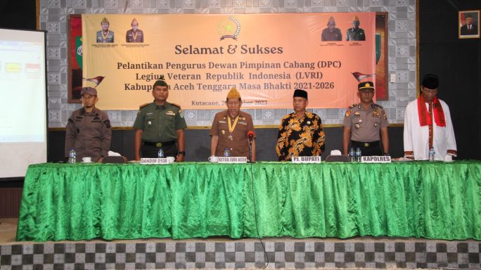 Dandim 0108/Agara Hadiri Pelantikan Pengurus Dewan Pimpinan Cabang (DPC) Legiun Veteran Republik Indonesia 