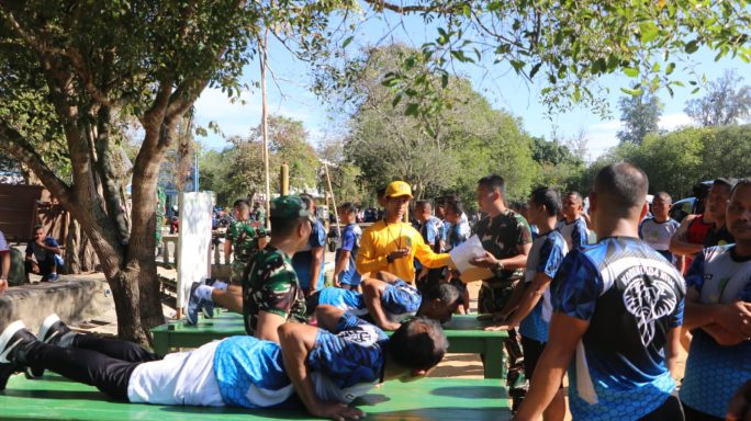 Kodim 0104/Atim, Melaksanakan Uji Kemampuan Fisik Samapta untuk Prajuritnya