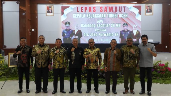 Mewakili Pangdam IM, Kasdam IM dan PJU Kodam IM Menghadiri Acara Lepas Sambut Kepala Kejaksaan Tinggi Aceh.