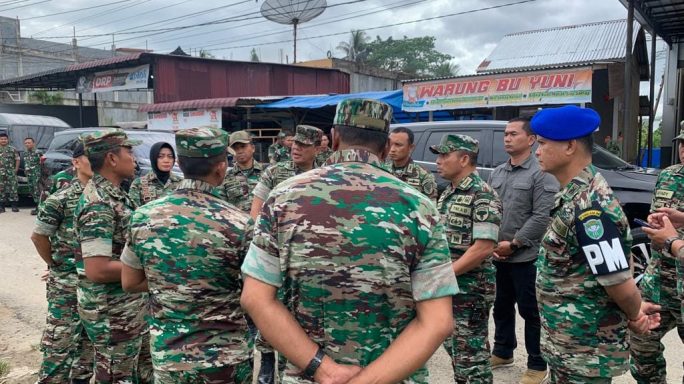 Dandim 0103/Aceh Utara dampingi Danrem 011/Lw Tinjau Lokasi Titik Pembangunan Posko.