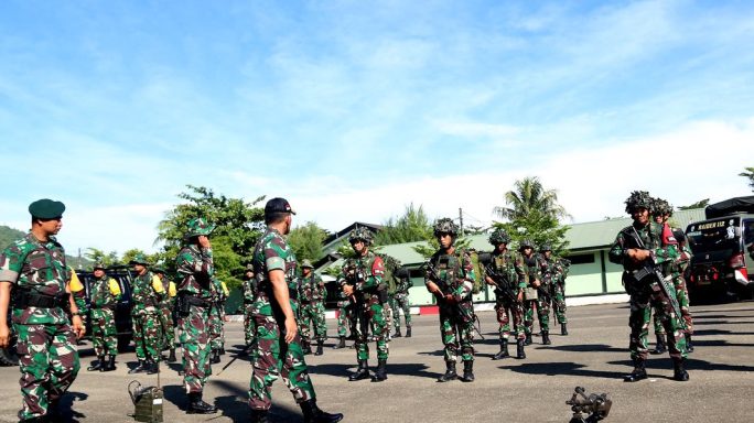 GELAR PASUKAN DAN BRIEFING PELAKU LATIHAN UJI SIAP TEMPUR TINGKAT KOMPI YONIF 112/DJ