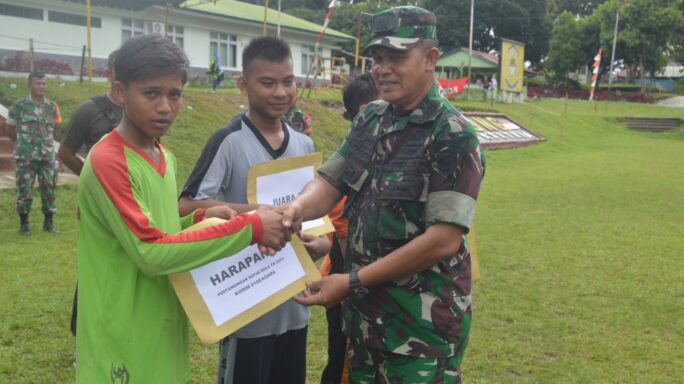 Meriahkan HUT KODAM IM Ke 67, Kodim 0108/Agara Gelar Pertandingan Bola Kaki Tingkat SLTP