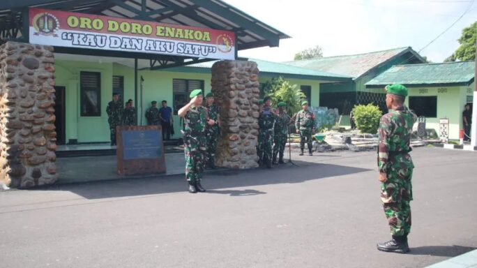 Upacara serah terima Satgas lama Yonif R 631/Antang ke Satgas baru Yonif 116/Garda Samudra