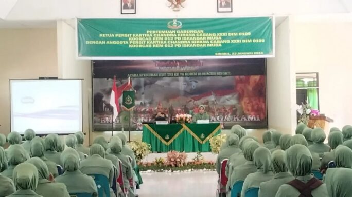 Sinergi dan Solidaritas: Pertemuan Gabungan Ketua Persit Kartika Chandra Kirana Cabang XXXI Kodim 0109/Aceh Singkil
