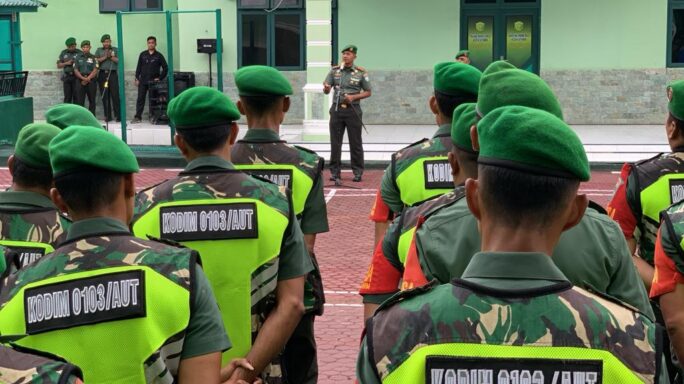 Gelar Apel Kesiapsiagaan, Dandim 0103/Aceh Utara Tekankan Netralitas TNI Pada Pemilu 2024.