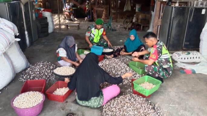 Manfaatkan Potensi Daerah Babinsa Sambangi Warga Desa Binaan Pengepul Kemiri