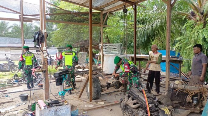 Babinsa Laksanakan Anjangsana Ke Bengkel Las