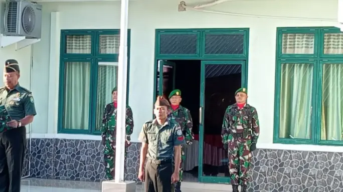 Kodim 0105/Abar Gelar Uapacara Bendera Rutin Setiap Senin Wujud Kecintaan Kepada Bangsa Dan Negara