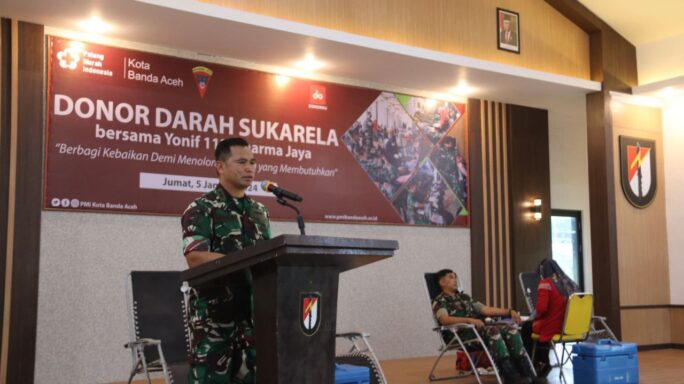 Prajurit dan Persit Yonif 112/DJ Laksanakan Donor Darah Sukarela