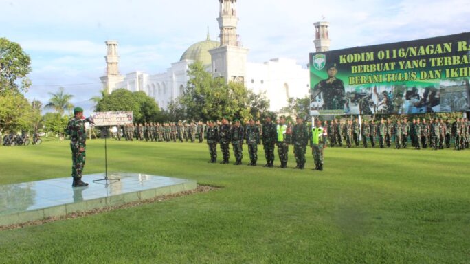 Kodim 0116/Nagan Raya Laksanaan Apel Gelar Pasukan Jelang Pemilihan Umum Tahun 2024