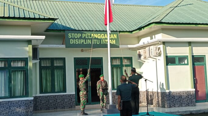 Beberapa Point Penting Disampaikan Kasdim 0105/Abar Saat Pimpin Upacara Bendera Merah Putih
