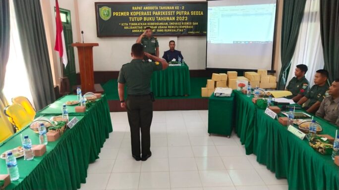 Koperasi Parikesit Putra Muda Sedia Kodim 0117/Aceh Tamiang Laksanakan RAT Tutup Buku Tahun 2023