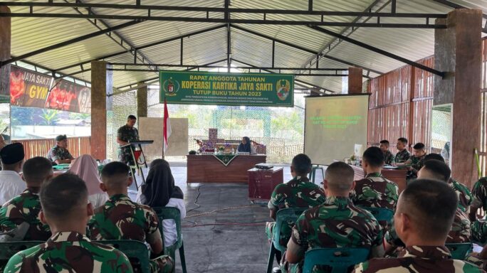 Yonif 113/JS Gelar Rapat Anggota Tahunan (RAT) Tutup Buku Tahun 2023 Primkop Kartika Jaya Sakti.
